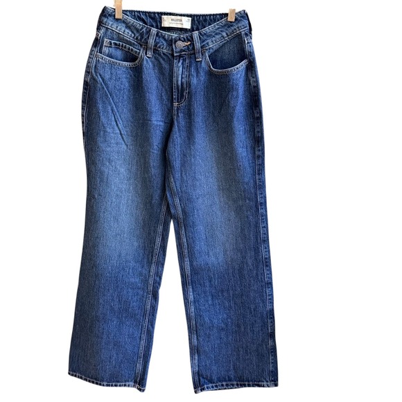 Hollister Denim - NWT Hollister Jeans Curvy Mid Rise Baggy Wide Leg Womens 25‎ Boho Winter Casual